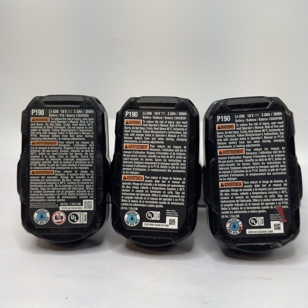 Ryobi 18volt Batteries P190 For Parts Not Working Lot Of 3 - Picture 8 of 9
